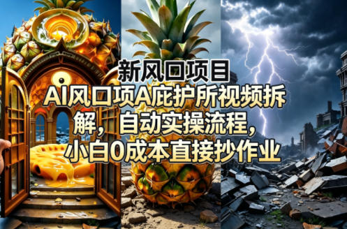 新风口项目AI庇护所视频拆解，自动实操流程，小白0成本直接抄作业-翌晨科技网