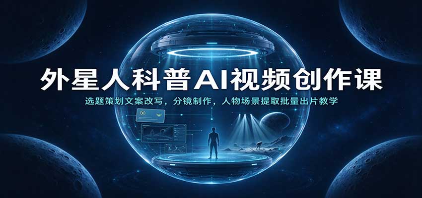 外星人科普AI视频创作课：选题策划文案改写，分镜制作，人物场景提取批量出片教学-翌晨科技网