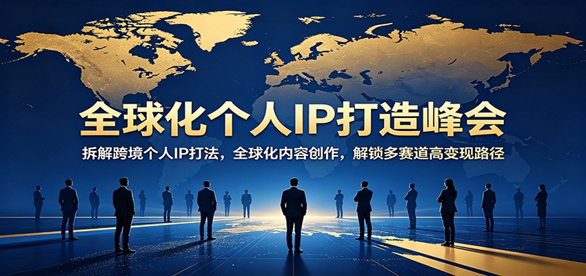 全球化个人IP打造峰会：拆解跨境个人IP打法，全球化内容创作，解锁多赛道高变现路径-翌晨科技网