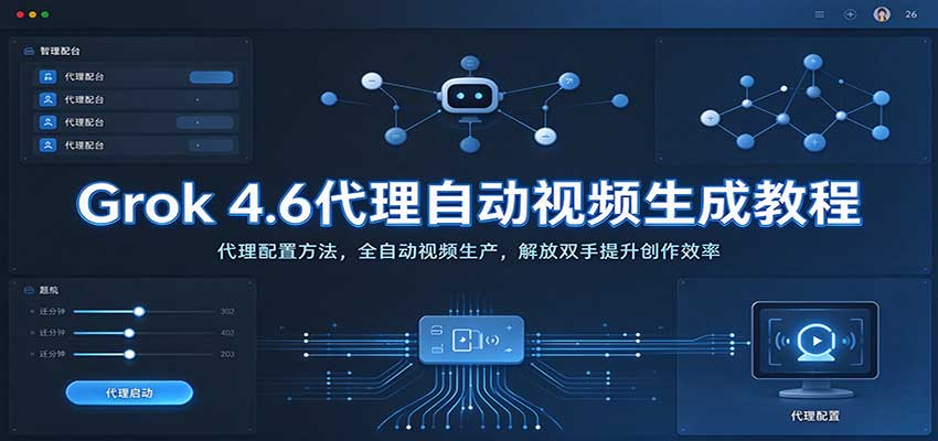 Grok 4.6代理自动视频生成教程：代理配置方法，全自动视频生产，解放双手提升创作效率-翌晨科技网