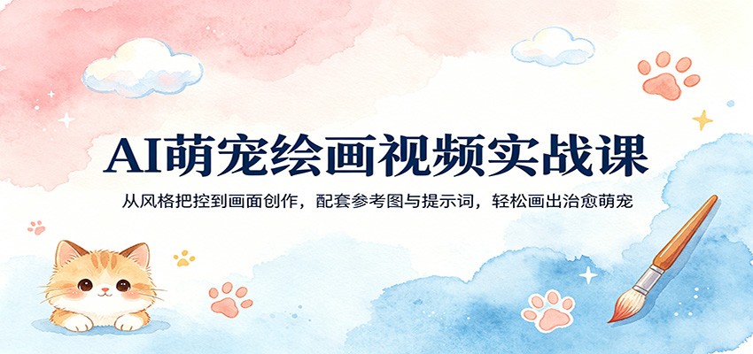 AI萌宠绘画视频实战课：从风格把控到画面创作，配套参考图与提示词，轻松画出治愈萌宠-翌晨科技网