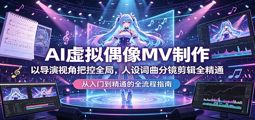 AI虚拟偶像MV制作：以导演视角把控全局，人设词曲分镜剪辑全精通-翌晨科技网
