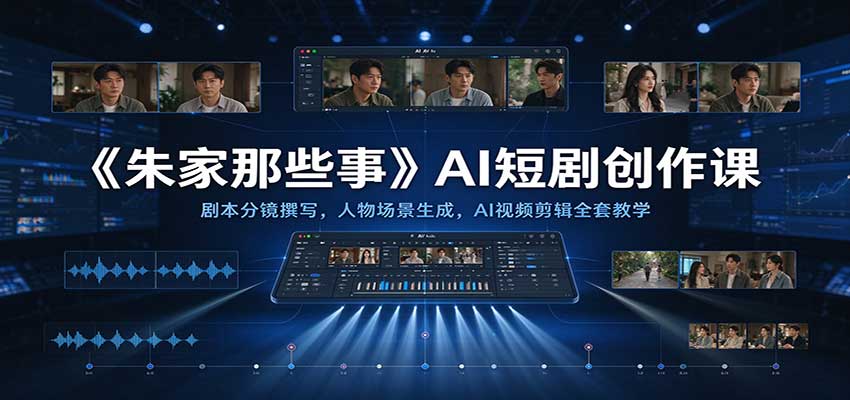 《朱家那些事》AI短剧创作课：剧本分镜撰写，人物场景生成，AI视频剪辑全套教学-翌晨科技网