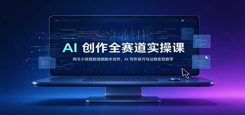 AI创作全赛道实操课：网文小说短剧漫剧剧本创作，AI写作技巧与过稿变现教学-翌晨科技网