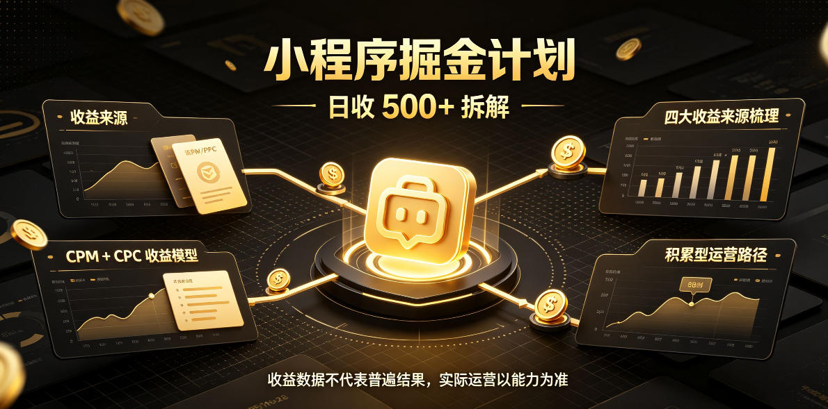 小程序推广计划，日收500+，腾讯官方打款，客户留存率高，收益长期稳定【揭秘】-翌晨科技网