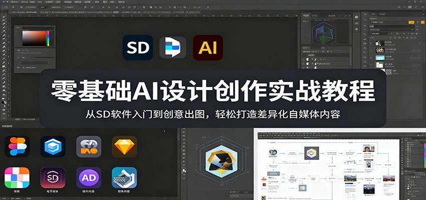零基础AI设计创作实战教程：从SD软件入门到创意出图，轻松打造差异化自媒体内容-翌晨科技网