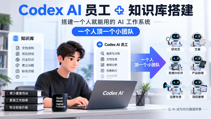 Codex AI员工+知识库搭建，搭建一个人就能用的AI工作系统，一个人顶一个小团队-翌晨科技网