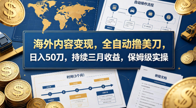 海外内容变现，全自动撸美刀，日入50刀，持续三月收益，保姆级实操【揭秘】-翌晨科技网