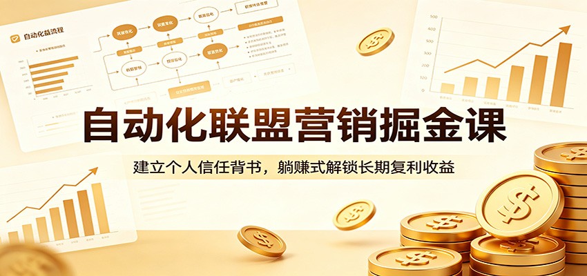 自动化联盟营销掘金课:建立个人信任背书,躺赚式解锁长期复利收益-翌晨科技网