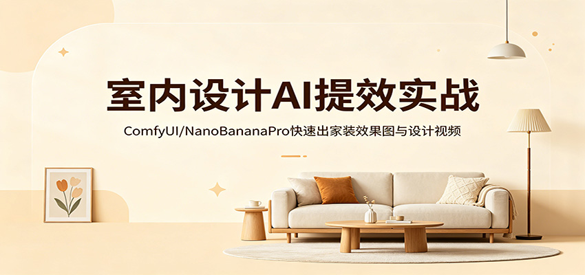 室内设计AI提效实战：ComfyUI/NanoBananaPro快速出家装效果图与设计视频-翌晨科技网