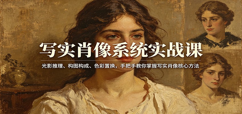 写实肖像系统实战课：光影推理、构图构成、色彩置换，手把手教你掌握写实肖像核心方法-翌晨科技网