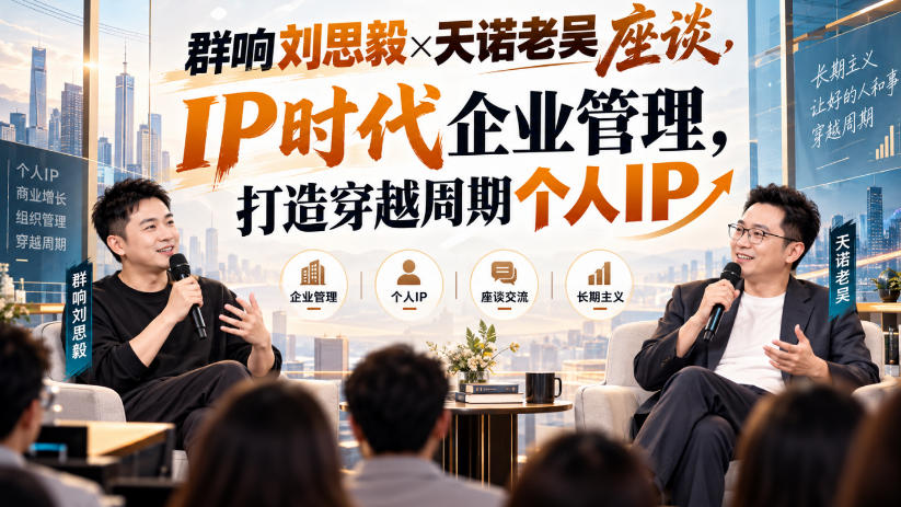 群响刘思毅×天诺老吴座谈，IP时代企业管理，打造穿越周期个人IP-翌晨科技网