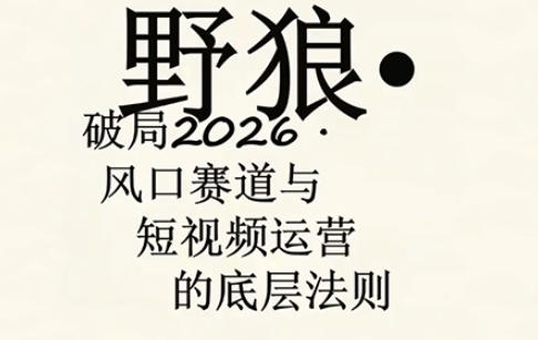 野狼团队·多平台实操运营课，覆盖AI口播、服装、好物、漫剪等热门玩法（更新4月）-翌晨科技网