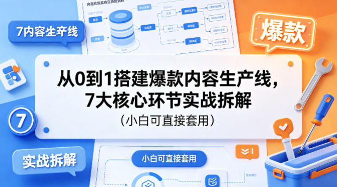 从0到1搭建爆款内容生产线，7大核心环节实战拆解（小白可直接套用）-翌晨科技网