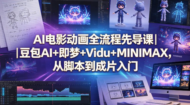 AI电影动画全流程先导课｜豆包AI+即梦+Vidu+MINIMAX，从脚本到成片入门-翌晨科技网
