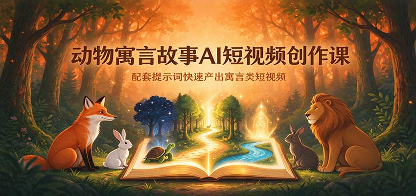 动物寓言故事AI短视频创作课：配套提示词快速产出寓言类短视频-翌晨科技网