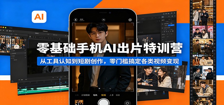 零基础手机AI出片特训营：从工具认知到短剧创作，零门槛搞定各类视频变现-翌晨科技网