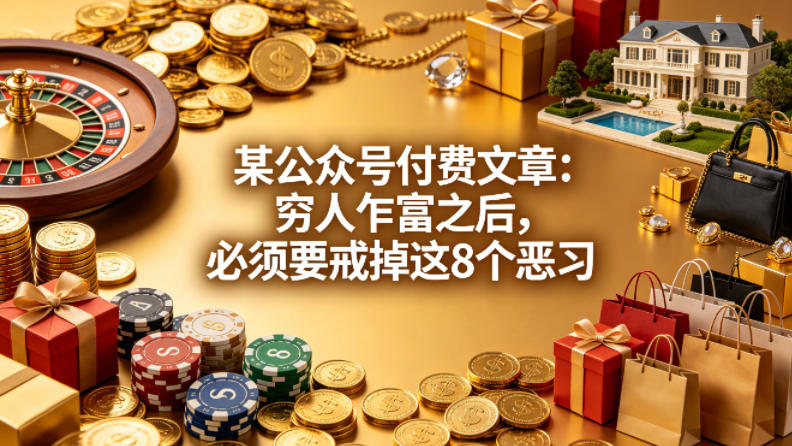 某公众号付费文章：穷人乍富之后，必须要戒掉这8个恶习-翌晨科技网