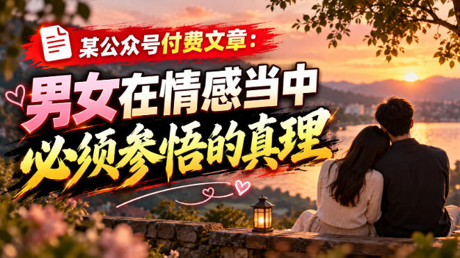 某公众号付费文章:男女在情感当中必须参悟的真理-翌晨科技网