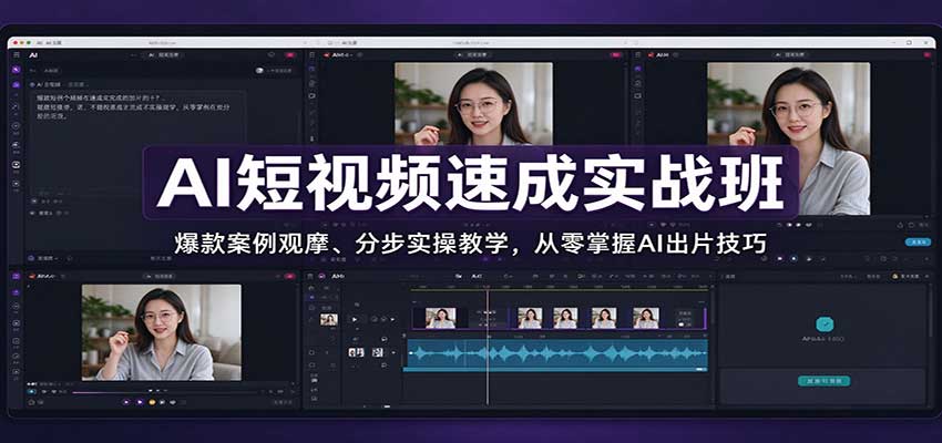AI短视频速成实战班：爆款案例观摩、分步实操教学，从零掌握AI出片技巧-翌晨科技网