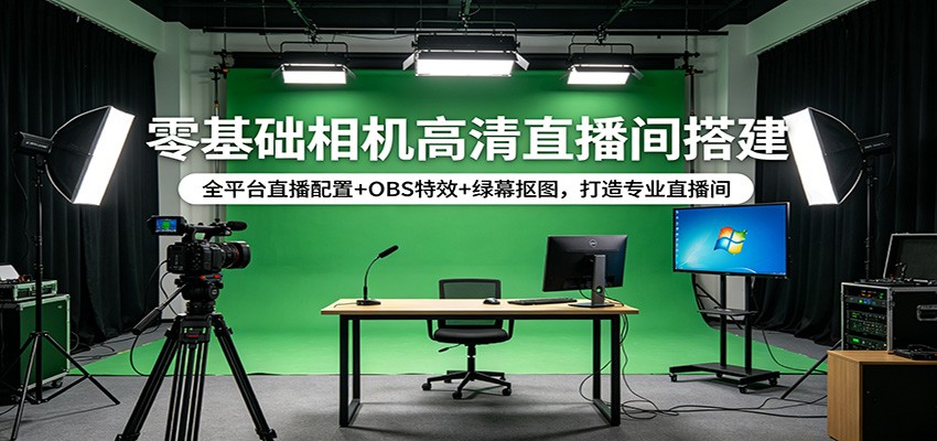 零基础相机高清直播间搭建：全平台直播配置+OBS特效+绿幕抠图，打造专业直播间-翌晨科技网