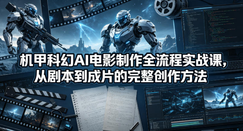 机甲科幻AI电影制作全流程实战课，从剧本到成片的完整创作方法-翌晨科技网