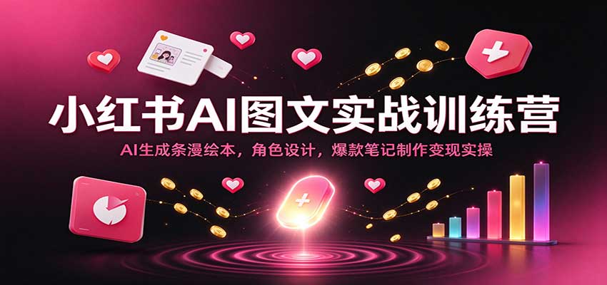 小红书AI图文实战训练营：AI生成条漫绘本，角色设计，爆款笔记制作变现实操-翌晨科技网
